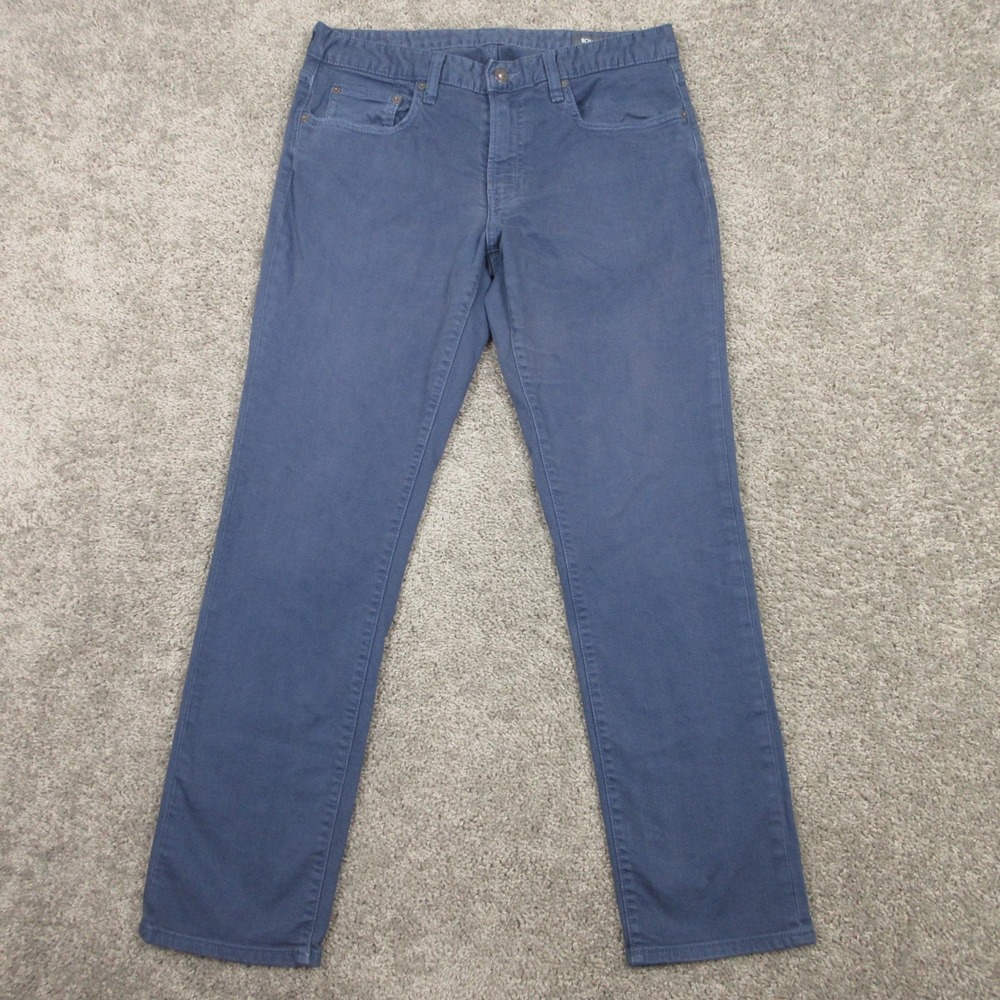 Bonobos Jeans Mens 33x32 Blue Slim Straight Faded Washed Zip Fly‎ Denim Pants